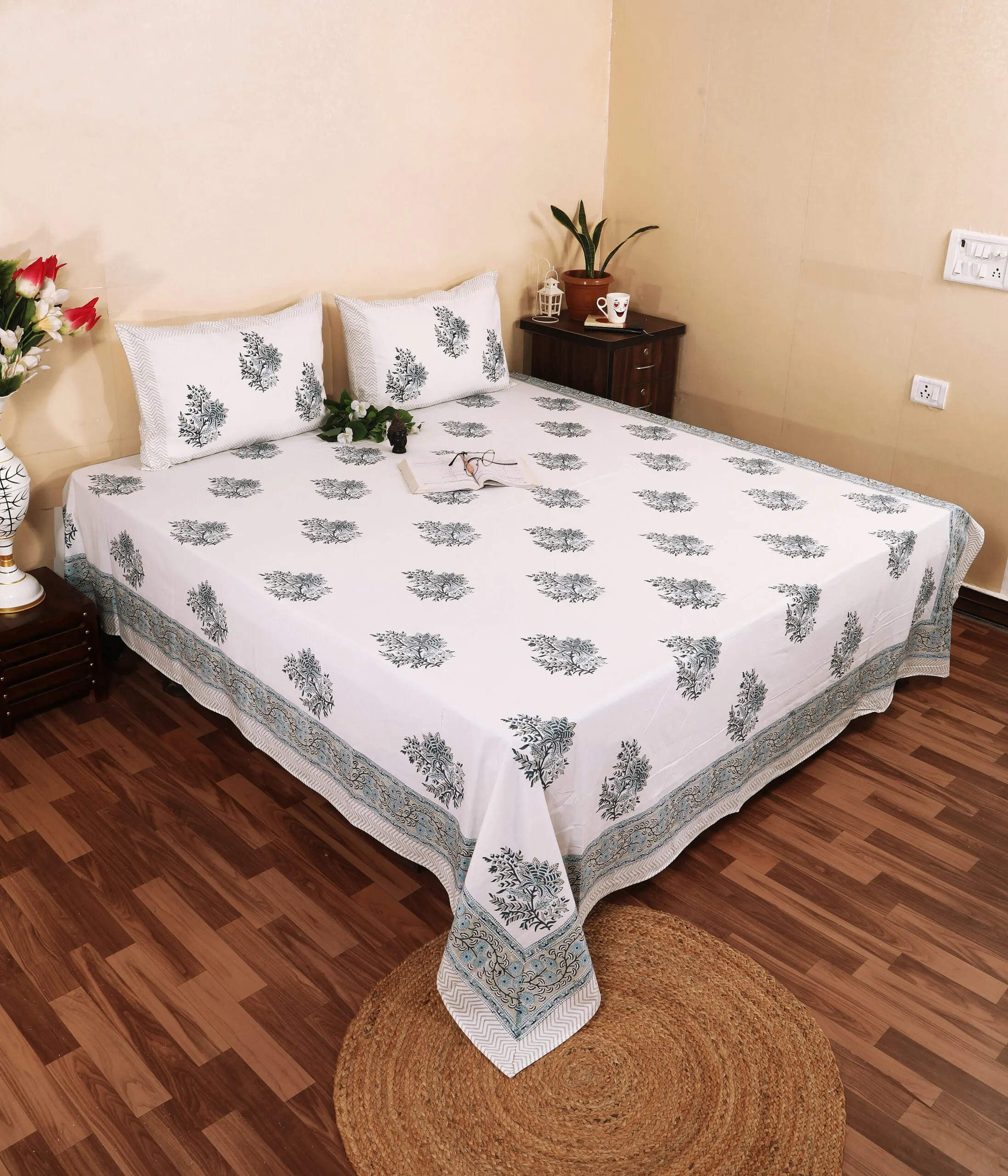 Export quality Jaipuri hand block bed linen
