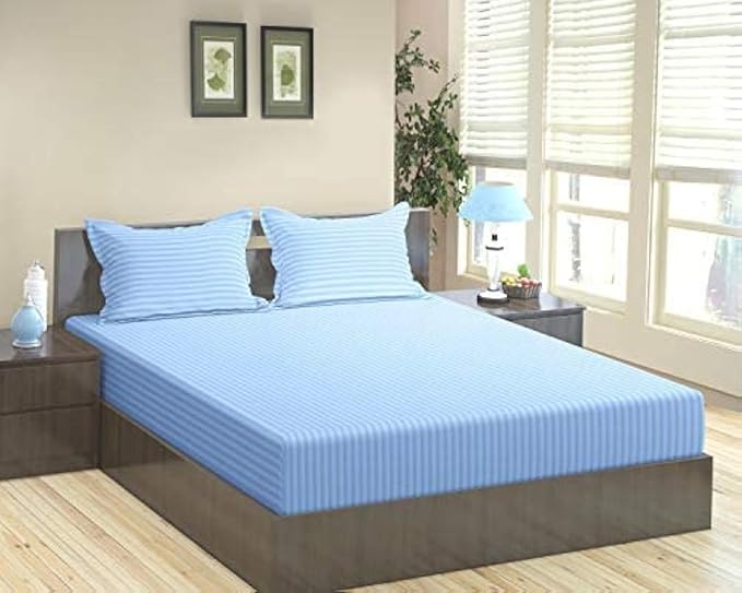 White satin stripe bedsheet manufacturer, solid striped cotton view 7