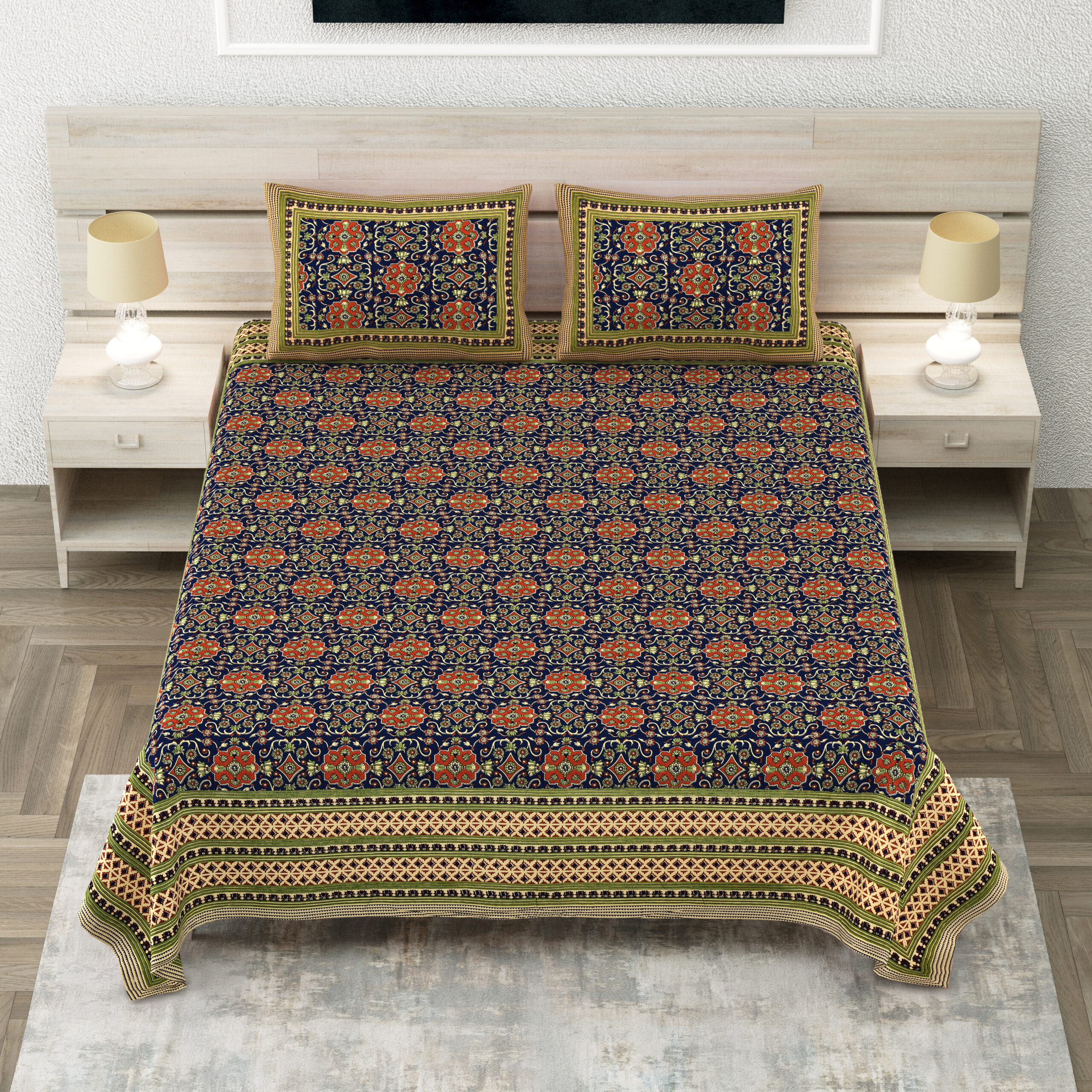 Bagru bedsheet view 4