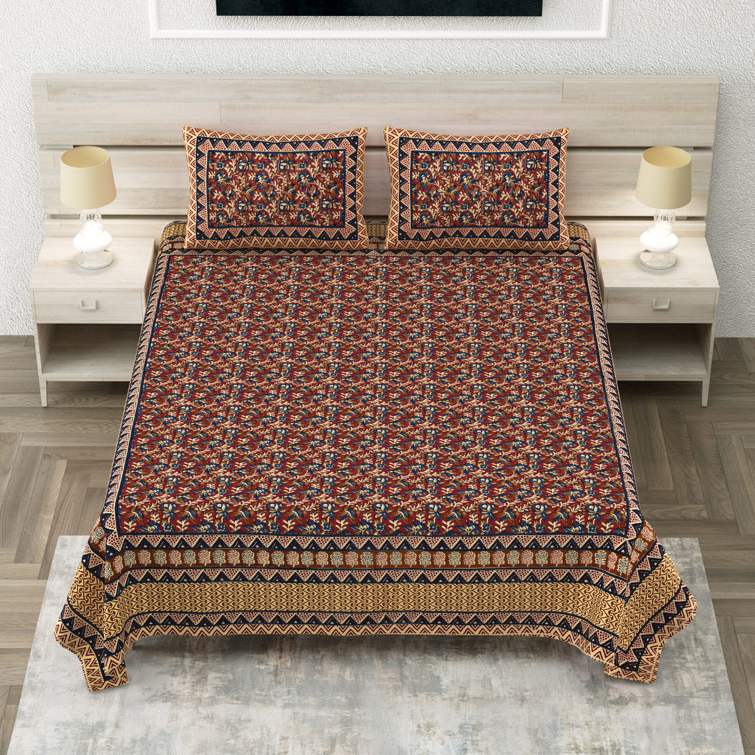 Bagru bedsheet view 9