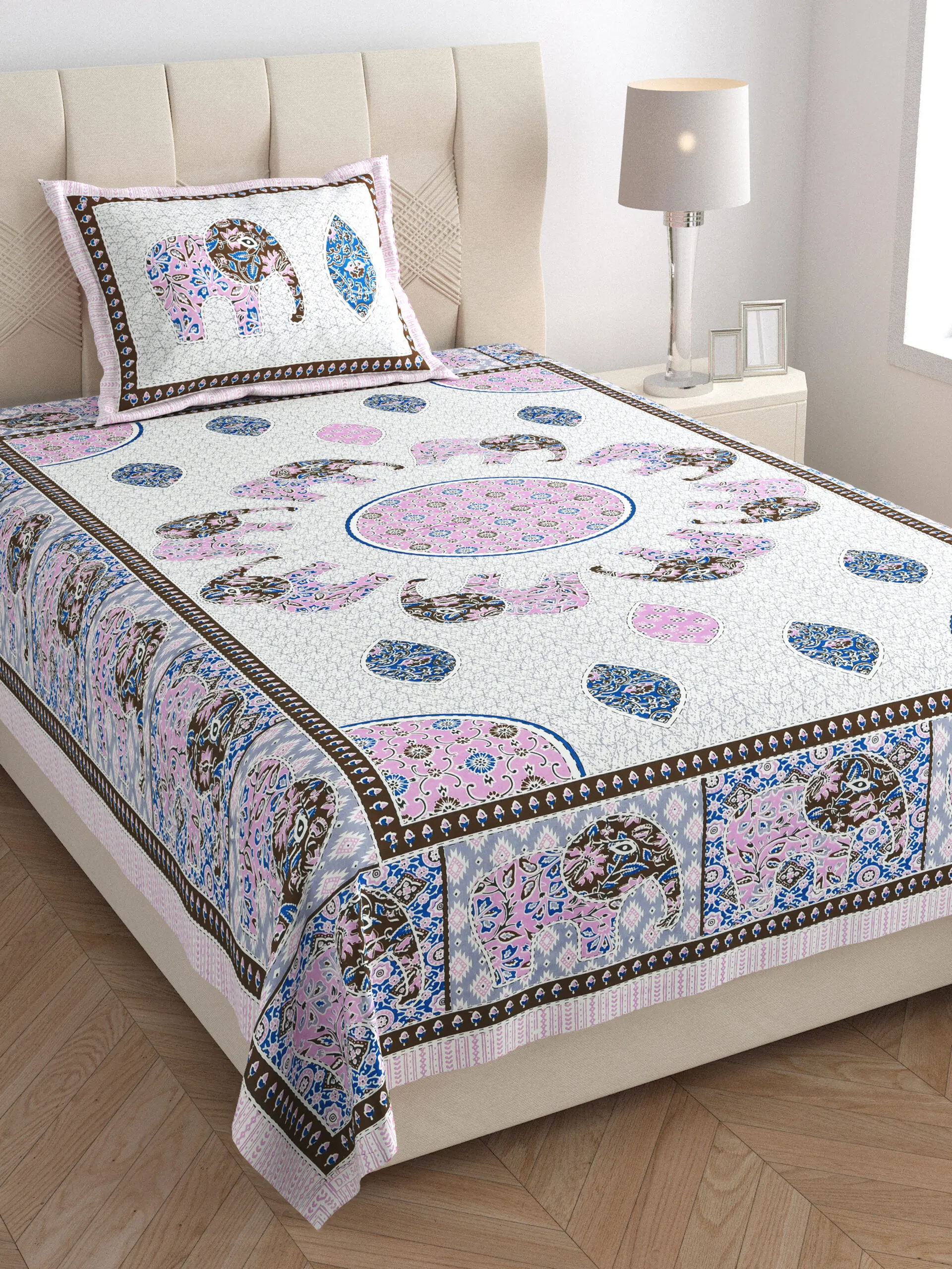 Single bedsheet with pillow cover wholesale, matching zipper pillow