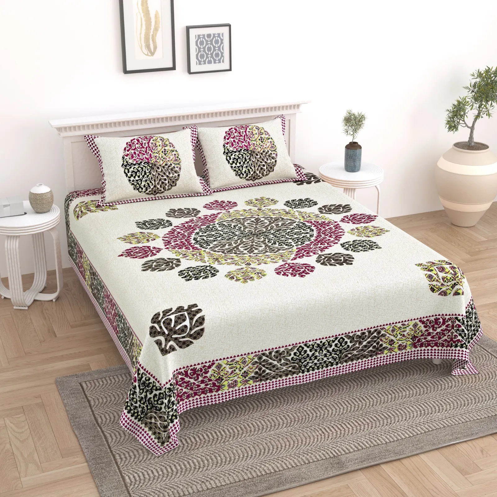 Elite Jaipur Double Bed Bedsheet pure cotton wholesale view 11