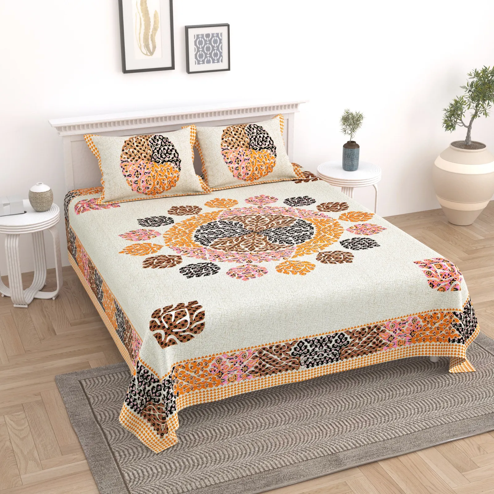 Elite Jaipur Double Bed Bedsheet pure cotton wholesale view 12