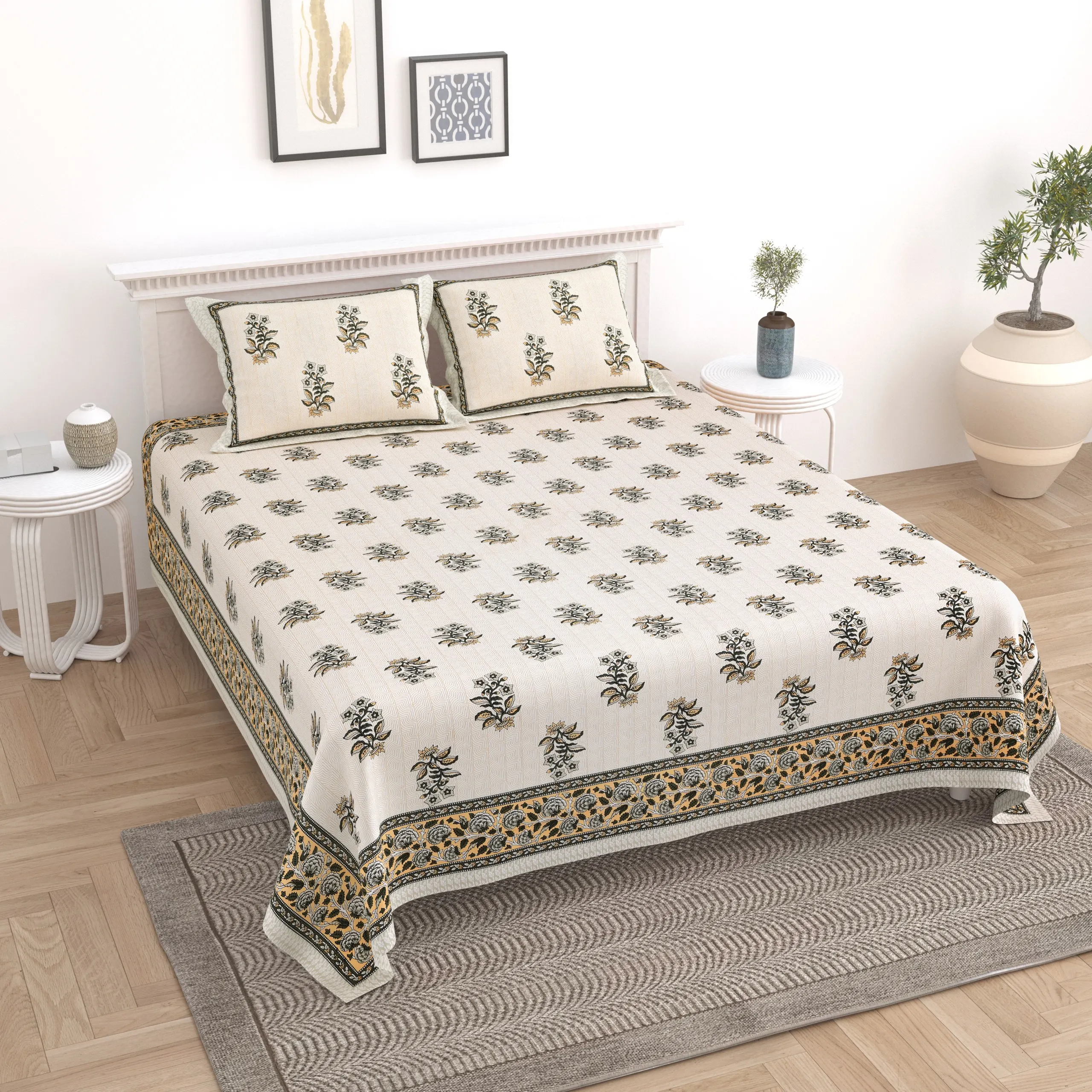 Elite Jaipur Double Bed Bedsheet pure cotton wholesale view 16