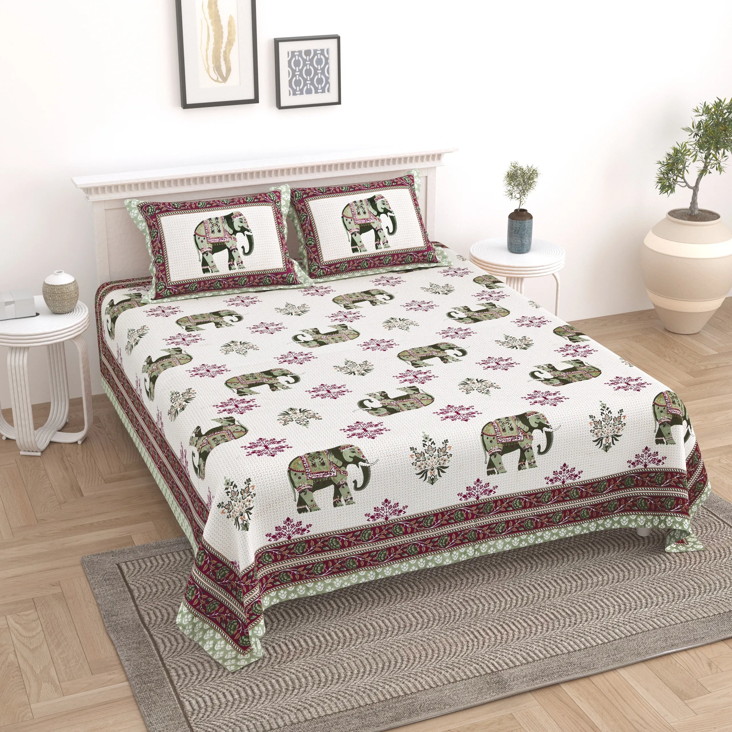 Elite Jaipur Double Bed Bedsheet pure cotton wholesale view 17