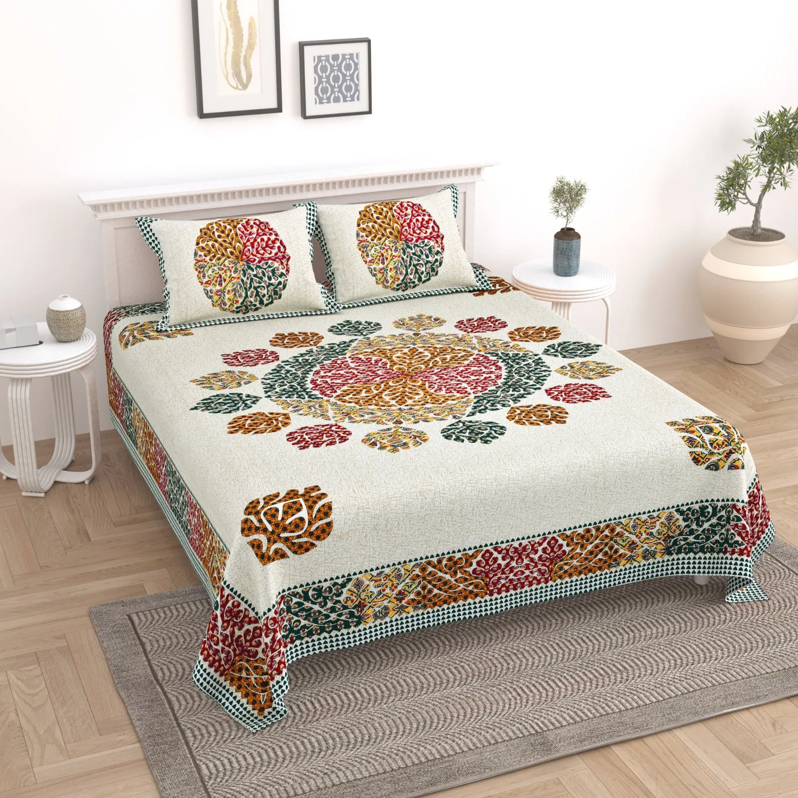 Elite Jaipur Double Bed Bedsheet pure cotton wholesale view 21