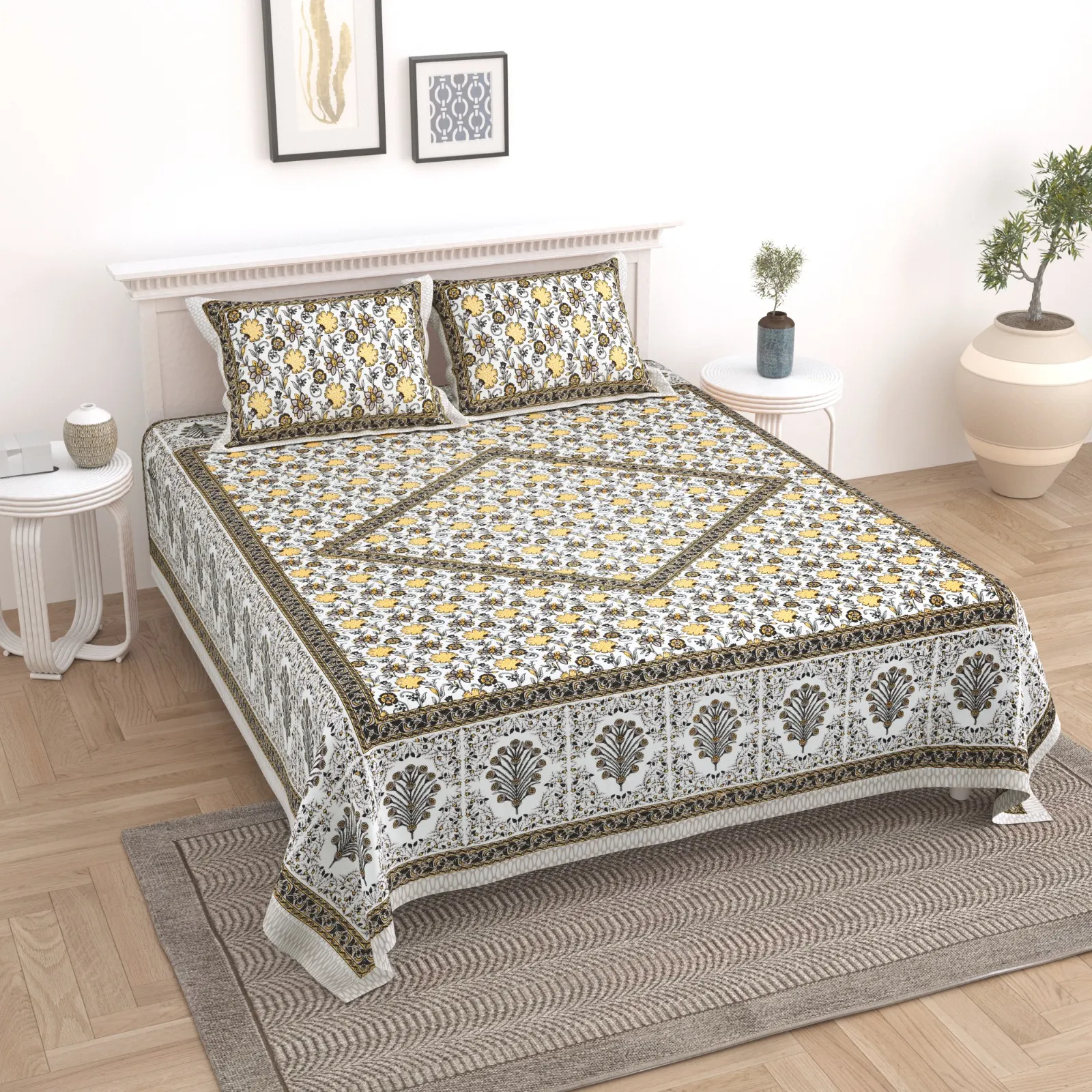 Elite Jaipur Double Bed Bedsheet pure cotton wholesale view 22