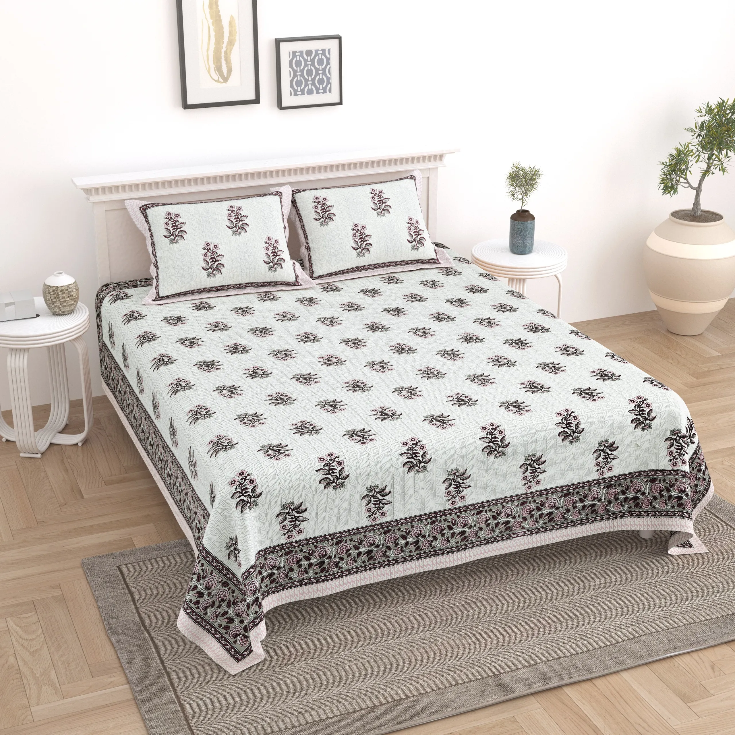 Elite Jaipur Double Bed Bedsheet pure cotton wholesale view 24