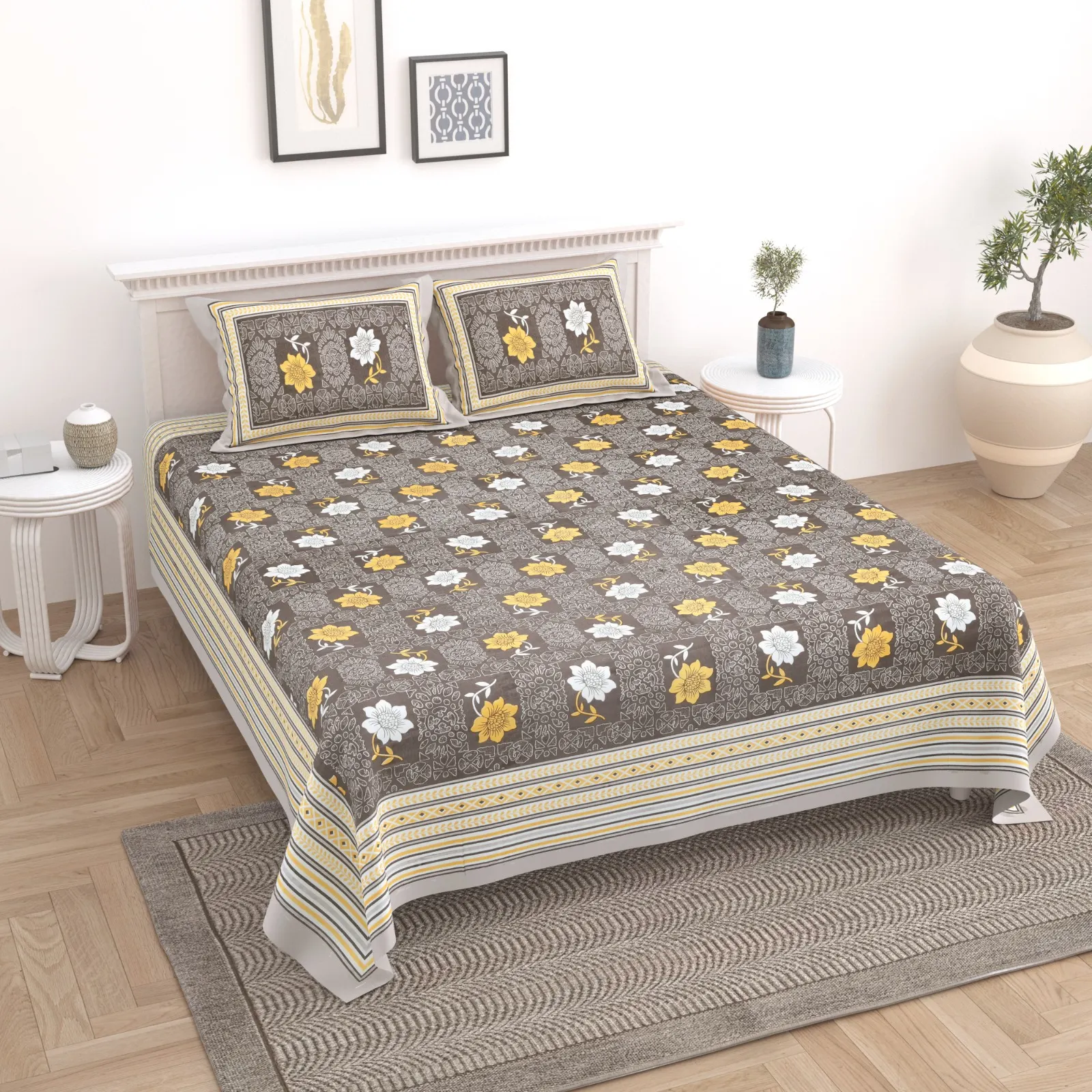 Elite Jaipur Double Bed Bedsheet pure cotton wholesale view 7