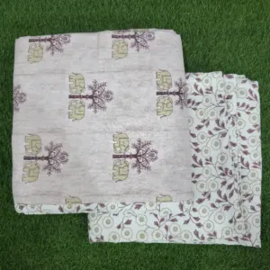 Lilac Tree Buta Reversible Single Bed Dohar Pack of 2, 58x87 (Mausam)