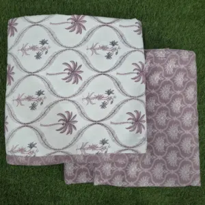 Mauve Ogee Palm single dohar 58x87 wholesale Jaipur – Mauve Ogee Palm Jaal reversible single bed dohar pack of 2 wholesale Jaipur – Mausam collection