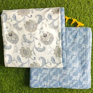 Blue paisley single dohar 58x87 wholesale Jaipur – Blue Paisley Jaal reversible single bed dohar pack of 2 wholesale Jaipur – Mausam collection
