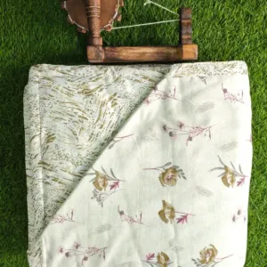 Olive leaf double dohar 90x100 wholesale Jaipur – Olive Leaf Floral reversible double bed dohar 90x100 wholesale Jaipur – Barkha collection