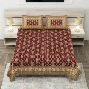 Maroon buta sanganeri double bedsheet 90x108 wholesale Jaipur – Maroon Booti double bedsheet 90x108 wholesale Jaipur – Sanganer Heritage collection