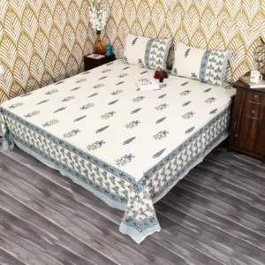Blue cypress king size bedsheet 108x108 wholesale Jaipur – Blue Cypress Border king size bedsheet 108x108 wholesale Jaipur – Amer collection