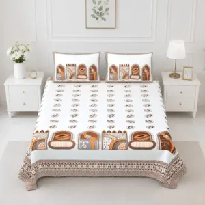 Rust mughal double bedsheet 90x108 wholesale Jaipur – Rust Mughal Arch printed cotton double bedsheet 90x108 wholesale Jaipur – Rangeela collection