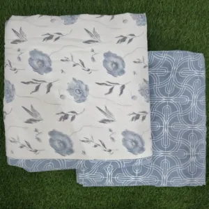 Blue Rose Floral Reversible Single Bed Dohar Pack of 2, 58x87 (Mausam)