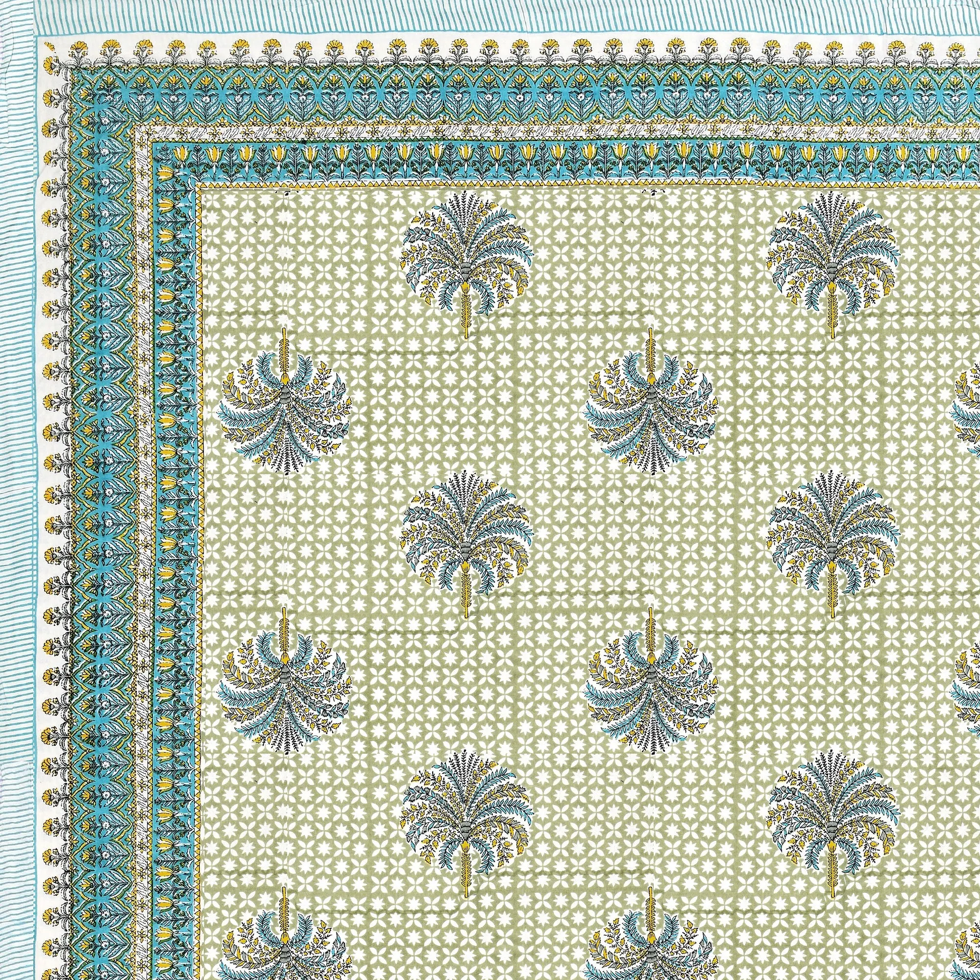 Pudina Khajoor Buta pure cotton double bedsheet 90x108 wholesale Jaipur – view 4