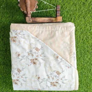 Beige vine double dohar 90x100 90x100 wholesale Jaipur – Beige Floral Vine reversible double bed dohar 90x100 wholesale Jaipur – Barkha collection