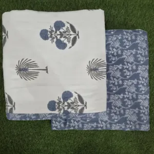 Indigo Mughal Buta single dohar 58x87 wholesale Jaipur – Indigo Mughal Buta reversible single bed dohar pack of 2 wholesale Jaipur – Mausam collection
