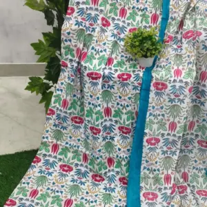 Tulip Jaal Blue Border Jaipuri Razai Wholesale – Mulmul Cotton Quilt (Jal Mahal)