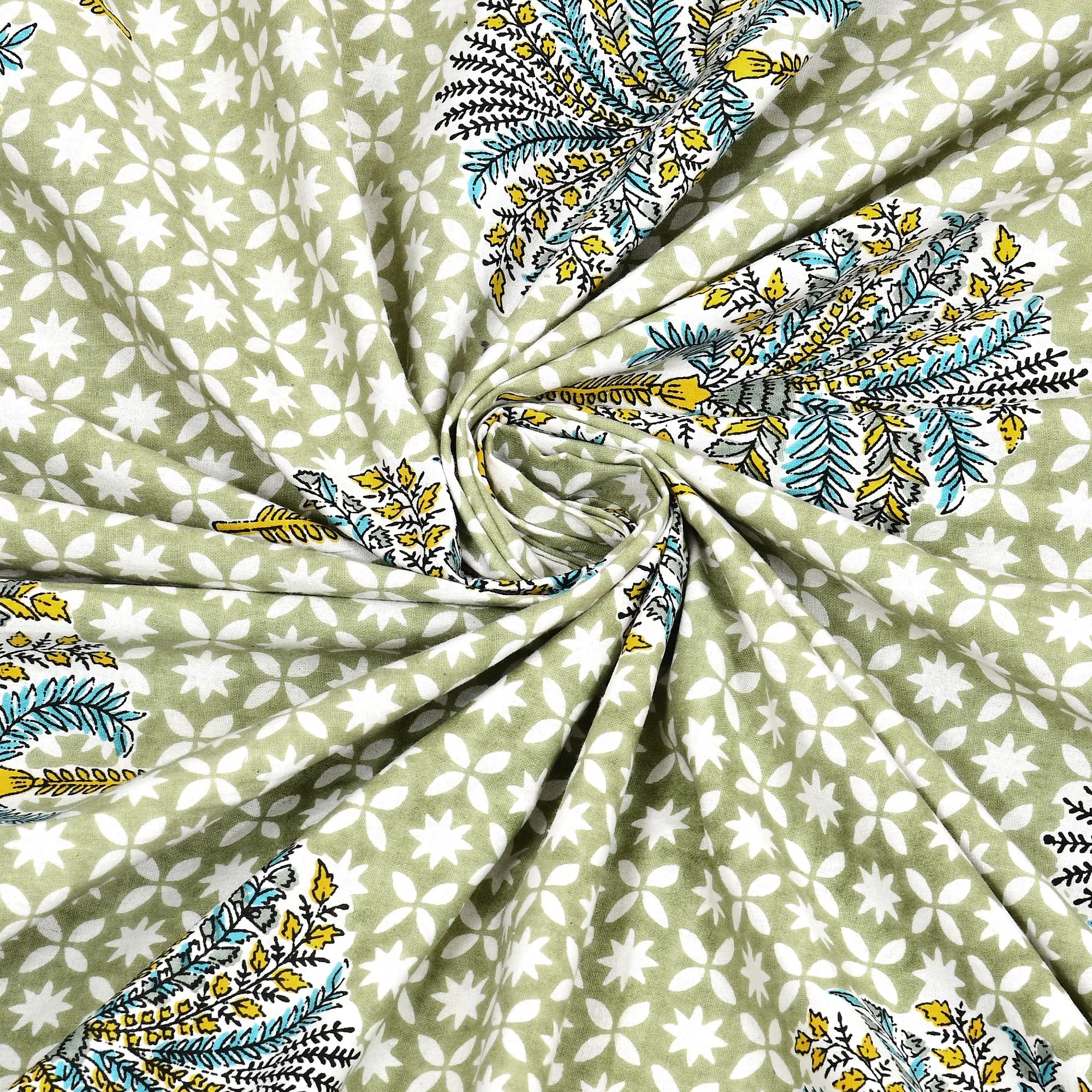 Pudina Khajoor Buta pure cotton double bedsheet 90x108 wholesale Jaipur – view 6
