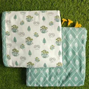 Mint buta single dohar 58x87 wholesale Jaipur – Mint Green Buta reversible single bed dohar pack of 2 wholesale Jaipur – Mausam collection