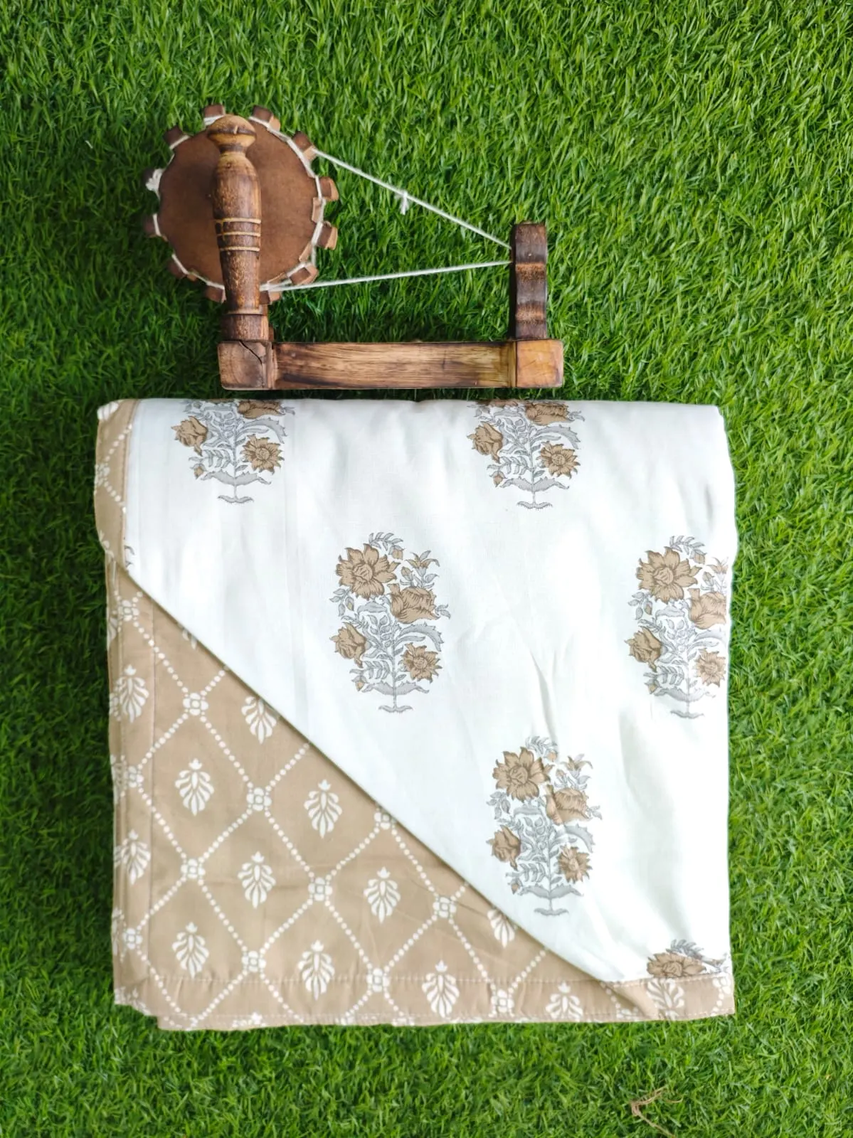 Peach mughal double dohar 90x100 wholesale Jaipur – Peach Mughal Buta reversible double bed dohar 90x100 wholesale Jaipur – Barkha collection