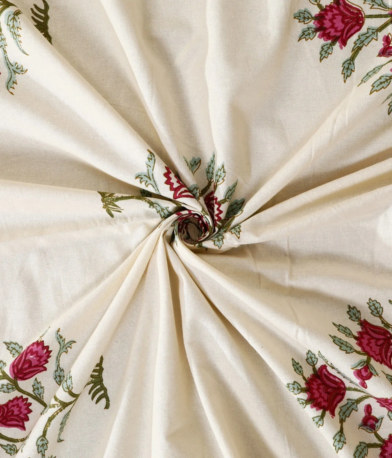 Pink Border Rose Bouquet king size bedsheet 108x108 wholesale Jaipur – Amer collection – view 5