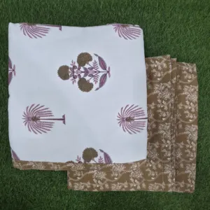 Brown Lotus Buta single dohar 58x87 wholesale Jaipur – Brown Lotus Buta reversible single bed dohar pack of 2 wholesale Jaipur – Mausam collection