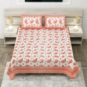 Coral Paisley king size bedsheet 108x108 wholesale Jaipur – Sheesh Mahal collection