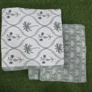 Sage Ogee Flower single dohar 58x87 wholesale Jaipur – Sage Ogee Flower Jaal reversible single bed dohar pack of 2 wholesale Jaipur – Mausam collection