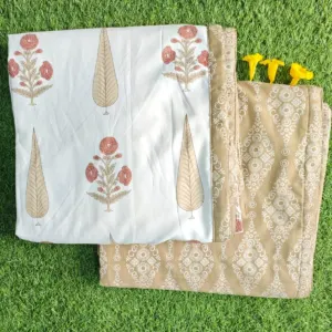 Rust paisley single dohar 58x87 wholesale Jaipur – Rust Kairi Buta Sand reversible single bed dohar pack of 2 wholesale Jaipur – Mausam collection