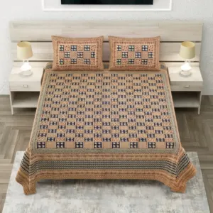Blue sanganeri double bedsheet 90x108 wholesale Jaipur – Blue Chowkdi double bedsheet 90x108 wholesale Jaipur – Sanganer Heritage collection