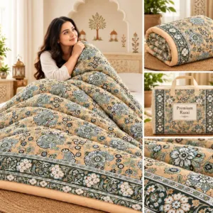 Beige Black Floral Jaipuri razai wholesale Jaipur – Beige Black Floral mulmul cotton quilt, reversible – Jal Mahal collection