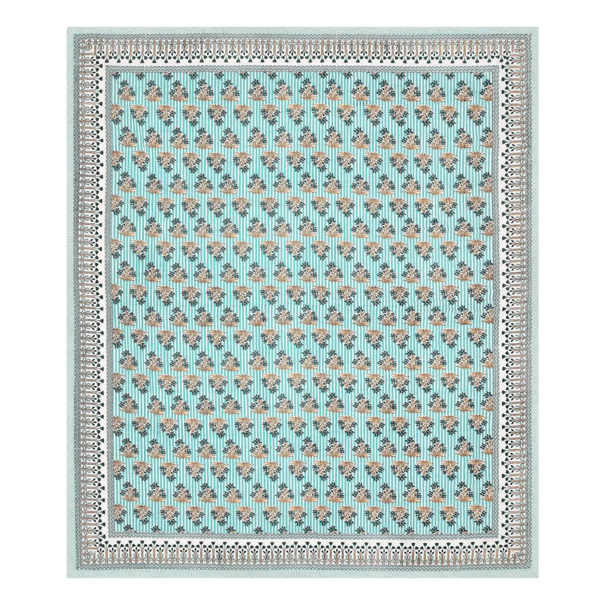 Firozi Chhota Buta pure cotton double bedsheet 90x108 wholesale Jaipur – view 3