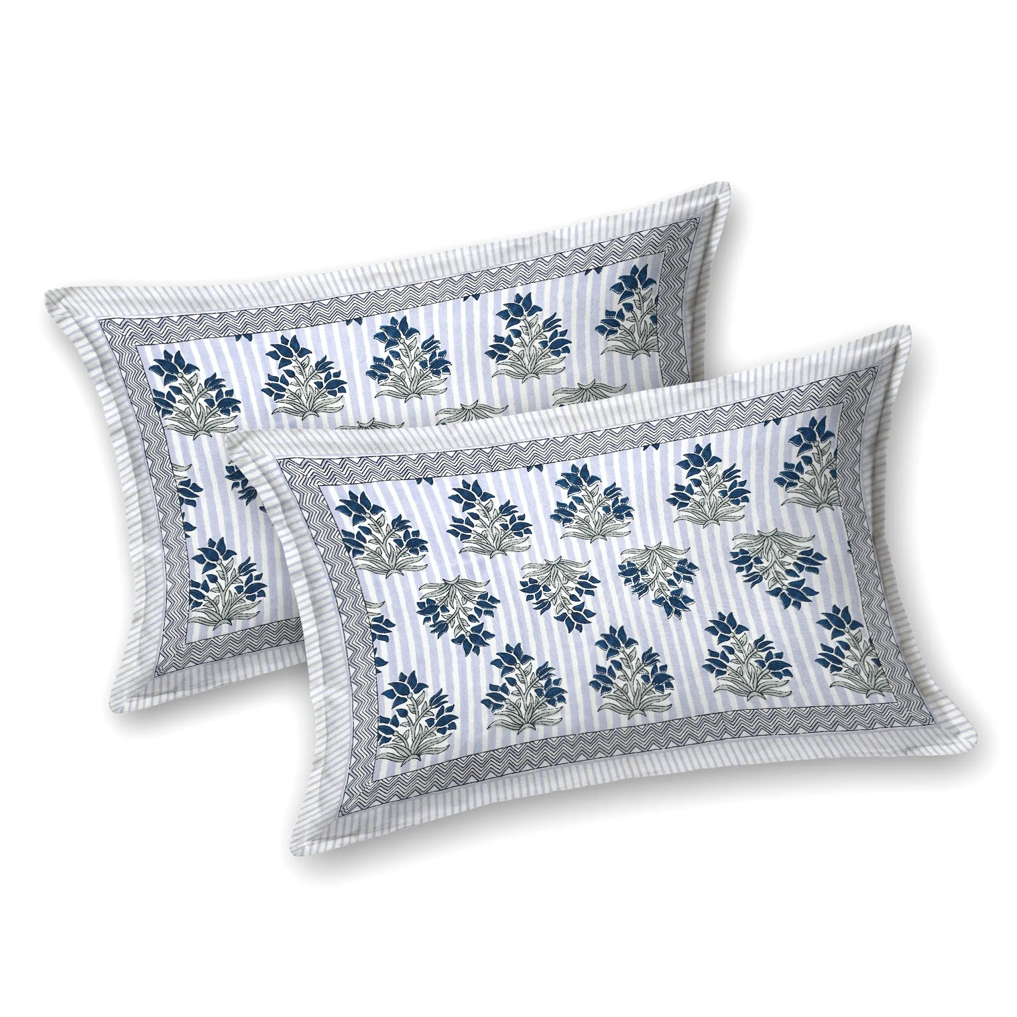 Halka Neela Chhota Buta pure cotton double bedsheet 90x108 wholesale Jaipur – view 5