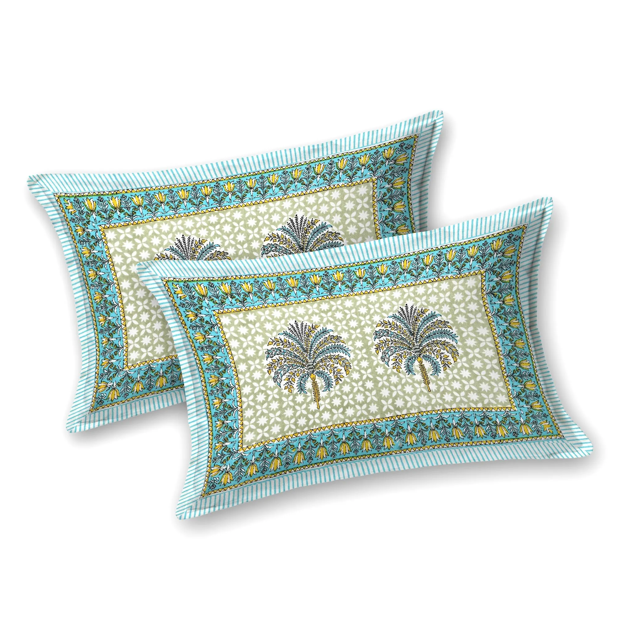 Pudina Khajoor Buta pure cotton double bedsheet 90x108 wholesale Jaipur – view 5