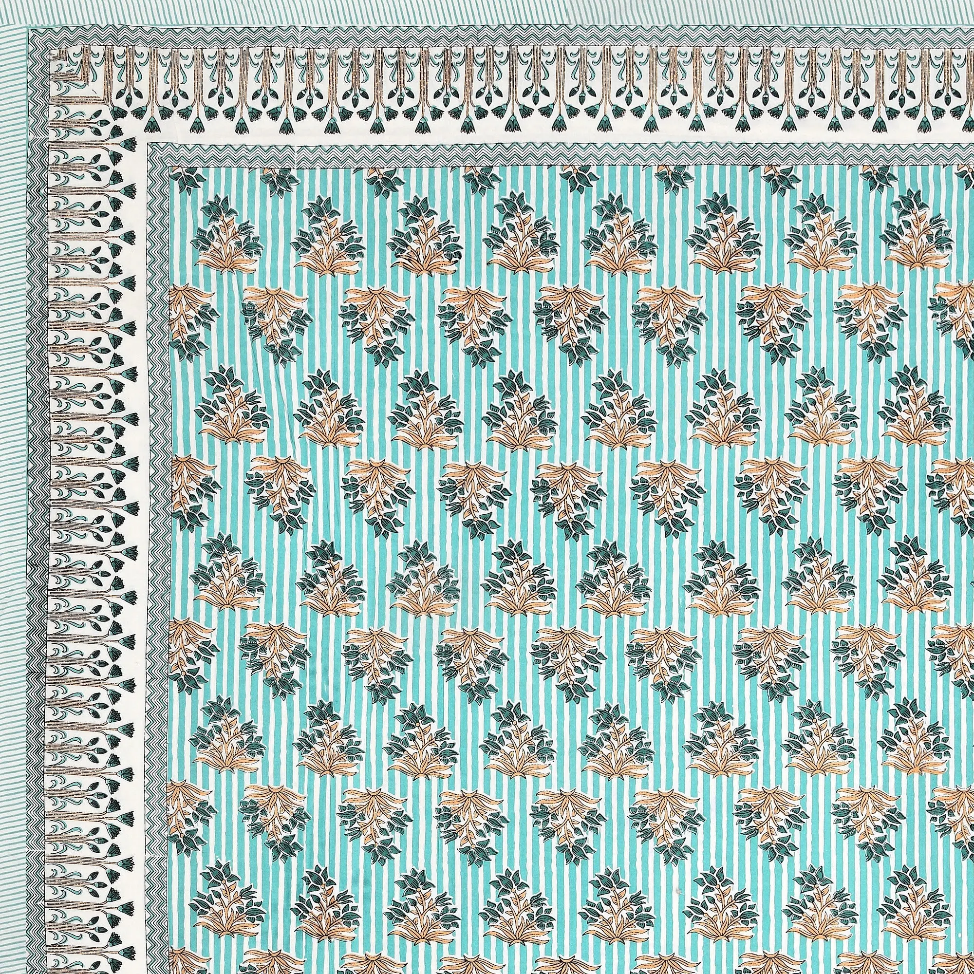 Firozi Chhota Buta pure cotton double bedsheet 90x108 wholesale Jaipur – view 4