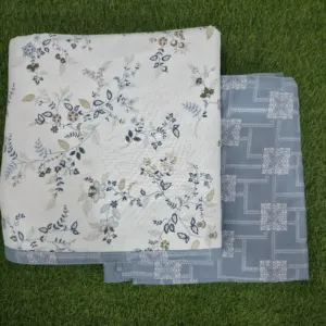 Powder Blue Wildflower single dohar 58x87 wholesale Jaipur – Powder Blue Wildflower reversible single bed dohar pack of 2 wholesale Jaipur – Mausam collection