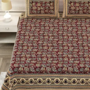 Maroon grey kalamkari sanganeri double bedsheet 90x108 wholesale Jaipur – Maroon Grey Kalamkari double bedsheet 90x108 wholesale Jaipur – Sanganer Heritage collection