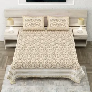 Beige jaal king size bedsheet 108x108 wholesale Jaipur – Beige Floral Jaal king size bedsheet 108x108 wholesale Jaipur – Sheesh Mahal collection