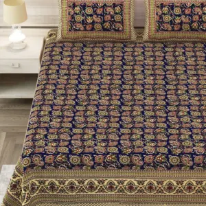 Navy kalamkari sanganeri double bedsheet 90x108 wholesale Jaipur – Navy Kalamkari Jaal double bedsheet 90x108 wholesale Jaipur – Sanganer Heritage collection