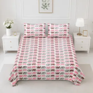 Pink elephant double bedsheet 90x108 wholesale Jaipur β Pink Elephant Parade printed cotton double bedsheet 90x108 wholesale Jaipur β Rangeela collection