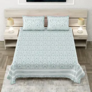 Aqua king size bedsheet 108x108 108x108 wholesale Jaipur – Aqua Ogee Trellis king size bedsheet 108x108 wholesale Jaipur – Sheesh Mahal collection
