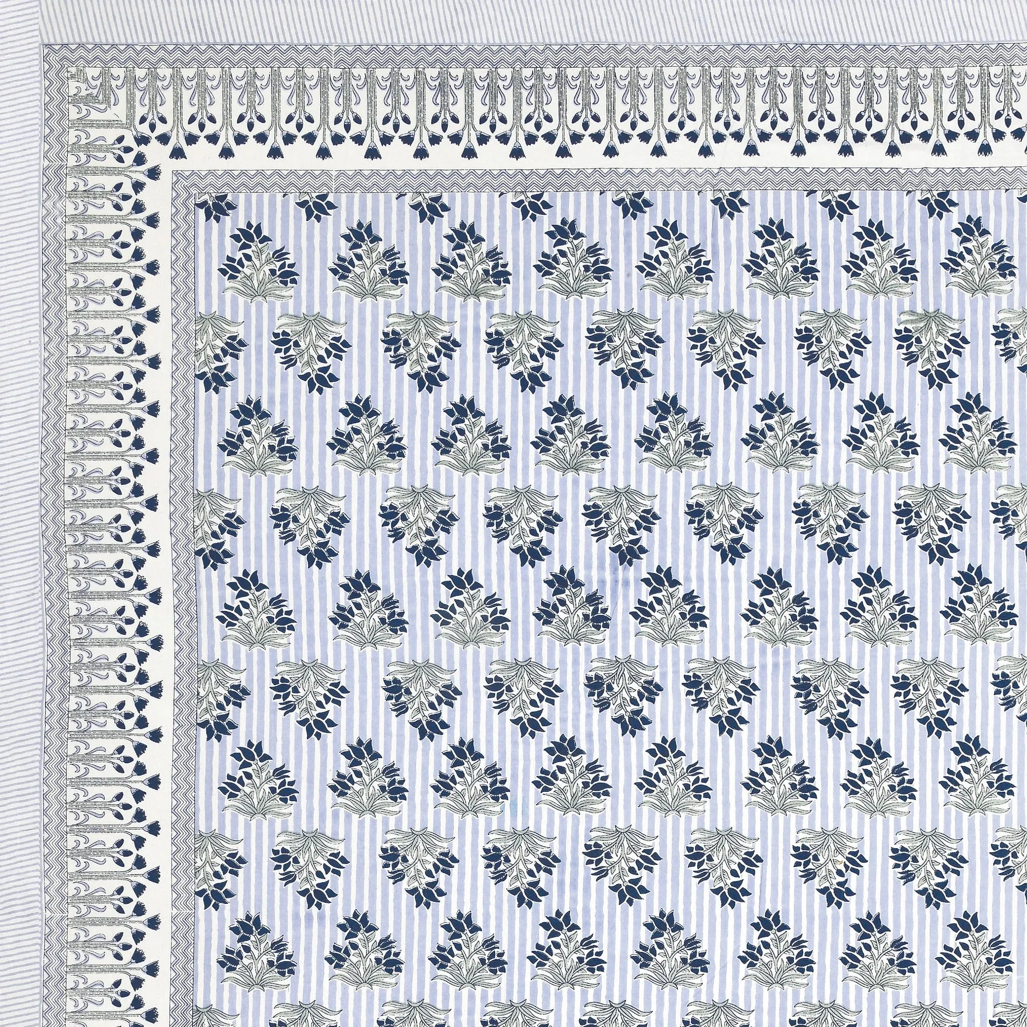 Halka Neela Chhota Buta pure cotton double bedsheet 90x108 wholesale Jaipur – view 4
